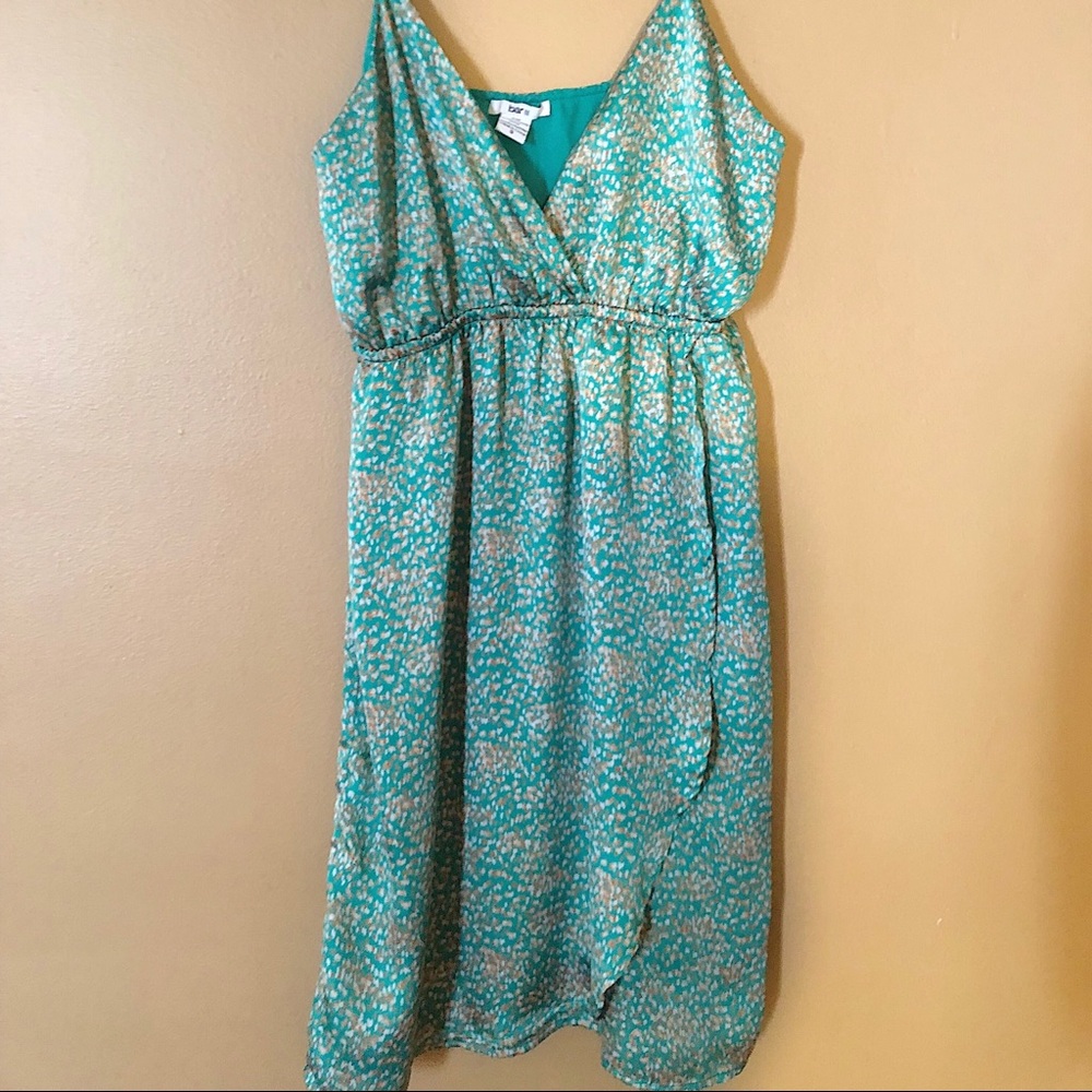 Bar III dress size small teal/brown/white